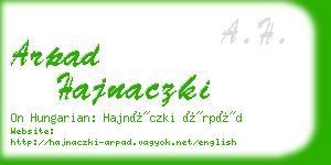 arpad hajnaczki business card